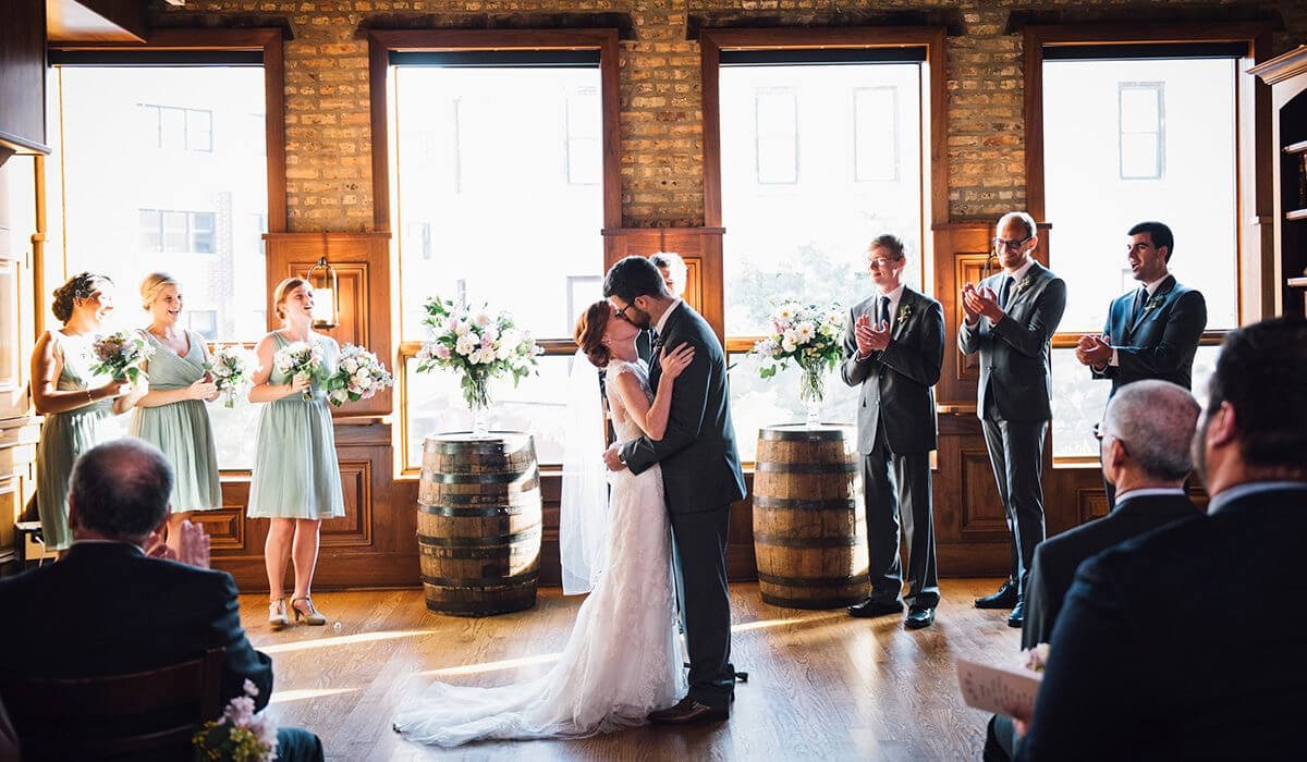 wedding at a brewery