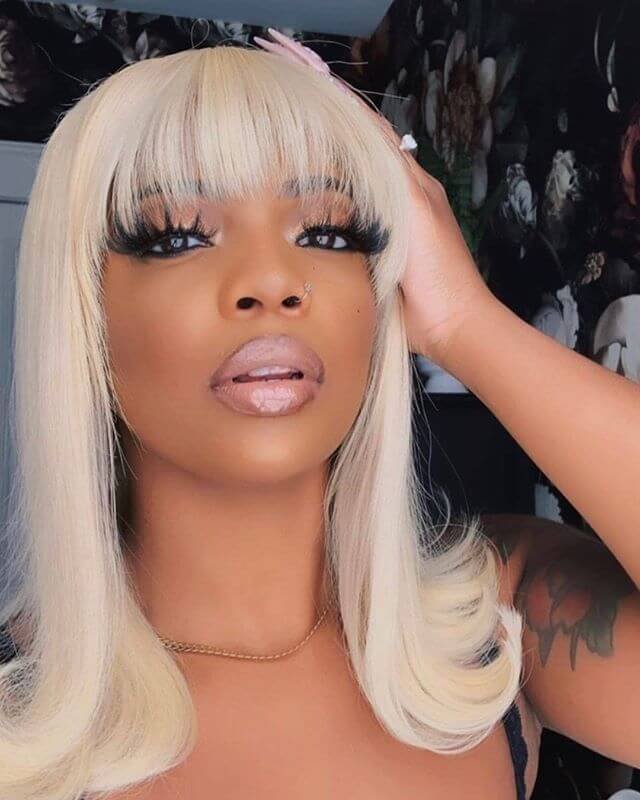Blunt Bangs Lace Front Wigs